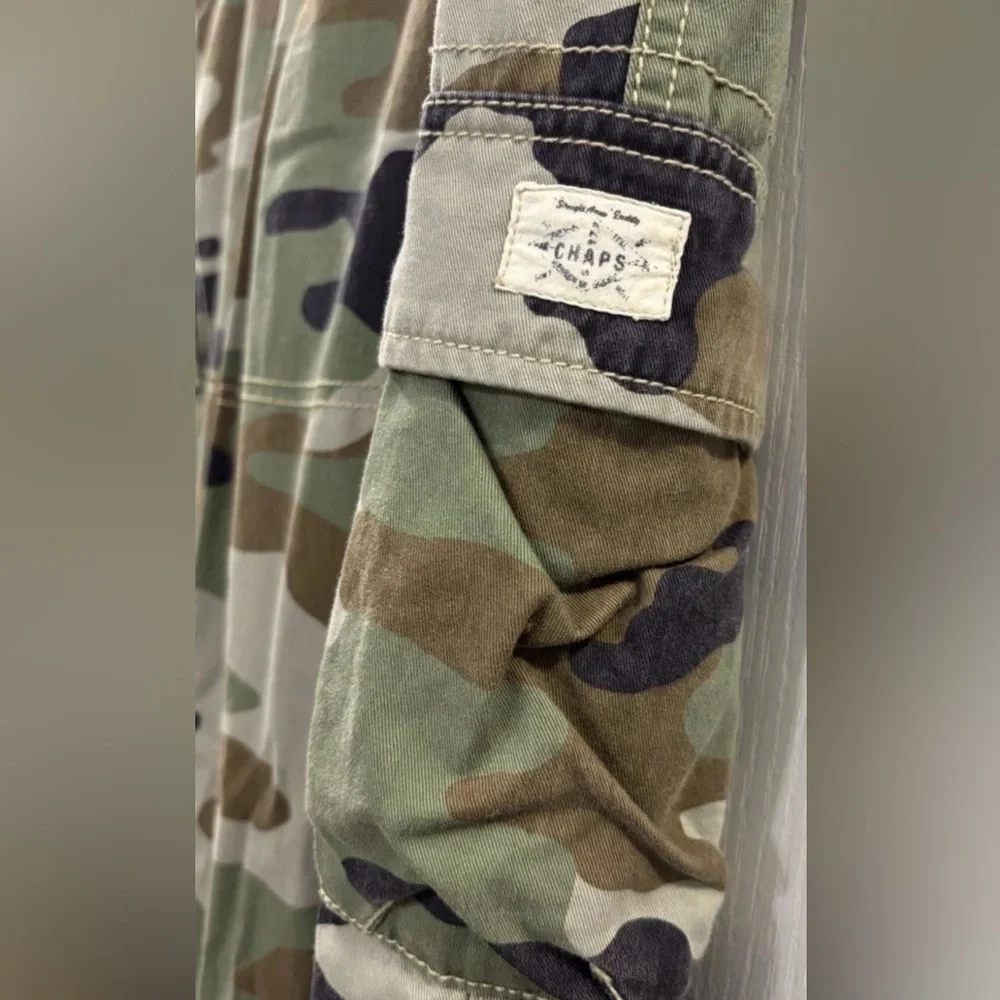 NWT‎ CHAPS Boys' Size 18 Camouflage Green Cargo Pants Utility Pockets Outdoor